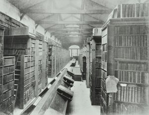 Kütüphane, Sion Koleji, Victoria Embankment, Londra Şehri, 1885 by English Photographer