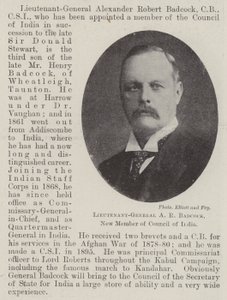 Korgeneral AR Badcock, Hindistan Konseyi