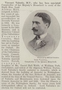 Lord Valentia, Queens Hanedanı Denetçisi by English Photographer