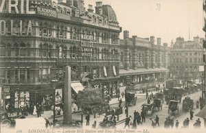 Ludgate Hill İstasyonu ve New Bridge Street, Londra by English Photographer