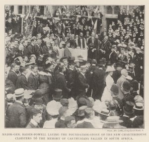 Tümgeneral Baden-Powell, Yeni Charterhouse Manastırlarının Temel Taşını Güney Afrika