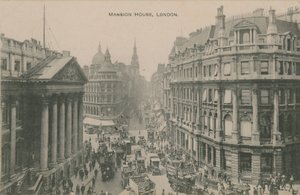 Mansion House, Londra. 1913 yılında gönderilen kartpostal. by English Photographer