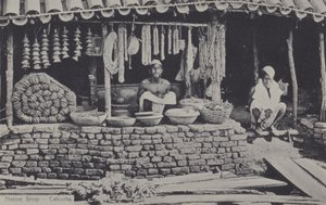 Yerli dükkan, Kalküta, Hindistan (s/b fotoğraf) by English Photographer