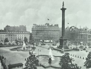 Nelsons Sütunu, Trafalgar Meydanı, Westminster LB: güneydoğuya bakış, 1895 by English Photographer