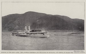 Francis Joseph Gemisinde Demir Kapıların Açılması, Avusturya İmparatoru ve Romanya ve Sırbistan Kralları by English Photographer