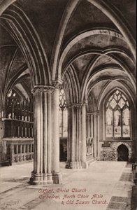 Oxford, Christ Church Katedrali, Kuzey Korosu Koridoru, Eski Sakson Kilisesi (s/b fotoğraf) by English Photographer