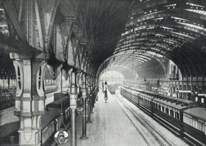 Paddington İstasyonu, Platformların Genel Görünümü (s/b fotoğraf) by English Photographer