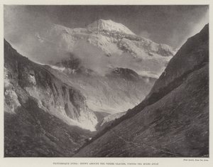 Pitoresk Hindistan, Pindri Buzulu çevresindeki Karlar, On Mil öteden görüntülendi by English Photographer