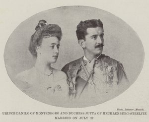 Karadağ Prensi Danilo ve Mecklenburg-Strelitz Düşesi Jutta 27 Temmuz
