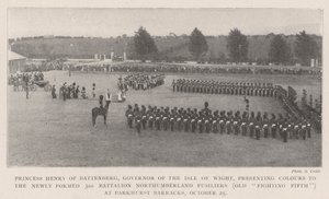 Battenberg Prensesi Henry, Wight Adası Valisi, Parkhurst Kışlasında Yeni Kurulan 3. Tabur Northumberland Fusiliers