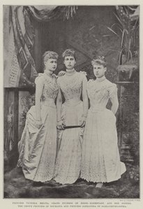 Hessen-Darmstadt Büyük Düşesi Prenses Victoria Melita ve Kızkardeşleri, Romanya Veliaht Prensesi ve Saxe-Coburg-Gotha Prensesi Alexandra by English Photographer