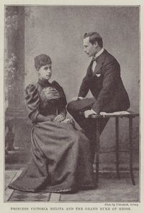 Prenses Victoria Melita ve Hessen Büyük Dükü by English Photographer