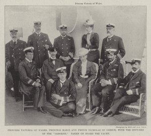 Galler Prensesi Victoria, Yunanistan Prensesi Marie ve Prens Nicholas, Osborne Subaylarıyla birlikte Yat