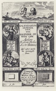 R Farley, Kalendarium humanae vitae, W Hope 1638 (s/b fotoğraf) by English Photographer