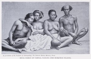 Vahitai Kraliyet Ailesi, Taouata, Marquesas Adaları (s/b fotoğraf) by English Photographer