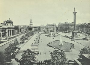 Saint Martin in the Fields Ulusal Galeri Nelsons Sütunu, Trafalgar Meydanı, Westminster LB: doğuya bakan çatı manzarası, 1895 by English Photographer