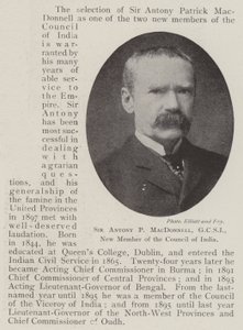 Sir Antony P MacDonnell, GCSI, Hindistan Konseyinin Yeni Üyesi by English Photographer