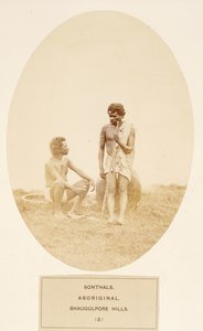 Sonthals, Aborijin, Bhaugulpore Hills, from The People of India, J. Forbes Watson tarafından, 1868