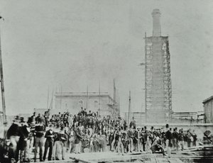Güney Deşarjı Kanalizasyonu, Crossness: sitedeki devlet adamları, 1865 by English Photographer