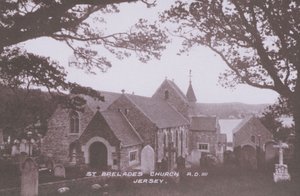 St Brelade Kilisesi VE 1111, Jersey (s/b fotoğraf) by English Photographer