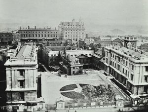St Thomas Hastanesi: dış cephenin yükseltilmiş görünümü, 1862 by English Photographer