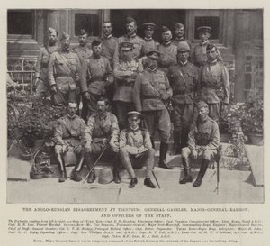 Tientsin, General Gaselee, Tümgeneral Barrow ve Kurmay Subaylarında İngiliz-Rus Anlaşmazlığı by English Photographer