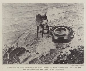 İnsanları ve Malzemeleri Uçurumun Tepesinden İşlere Taşımak için Beachy Head, Halat Demiryolu