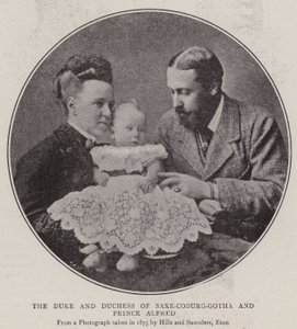 Saxe-Coburg-Gotha Dükü ve Düşesi ve Prens Alfred by English Photographer