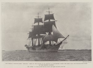 Alman Eğitim Gemisi Moltke, Kral Deniz Akademisinin Temel Taşını döşerken Kaiser tarafından Devonport'ta hazır bulunmak üzere gönderildi. by English Photographer