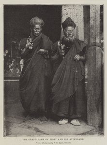 Tibet Büyük Lama ve Görevlisi by English Photographer