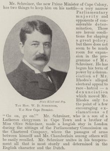 Saygıdeğer WD Schreiner, New Cape Premier by English Photographer