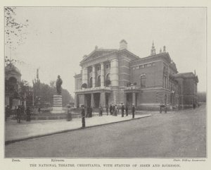 Ulusal Tiyatro, Christiania, Ibsen ve Bjornson Heykelleri ile by English Photographer