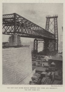 New York ve Brooklyn arasındaki New East River Köprüsü, New York End by English Photographer