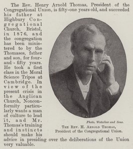 Rahip H Arnold Thomas, Cemaat Birliği Başkanı by English Photographer