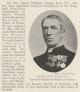 Rahip JW Adams, VC, Kral