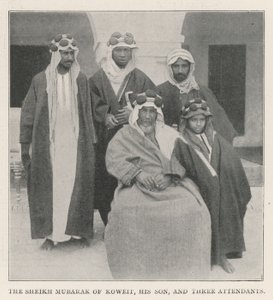 Koweit Şeyhi Mübarek, Oğlu ve Üç Görevlisi by English Photographer