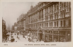 The Strand, Hotel Cecil, Londra (s/b fotoğraf) by English Photographer