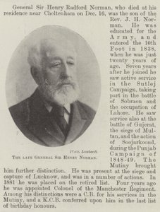 Merhum General Sir Henry Norman by English Photographer