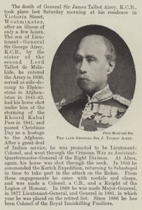 Merhum General Sir J Talbot Airey by English Photographer