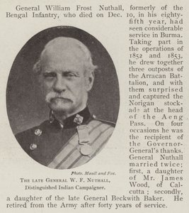 Merhum General WF Nuthall, Seçkin Hint Kampanyacısı by English Photographer