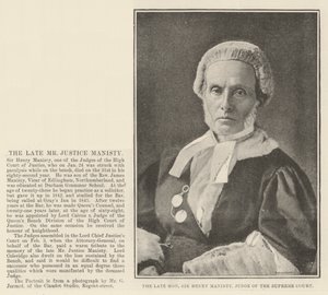 Merhum Sayın Sir Henry Mansty, Yüksek Mahkeme Yargıcı by English Photographer