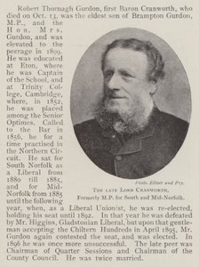 Merhum Lord Cranworth, eskiden Güney ve Orta Norfolk Milletvekili by English Photographer