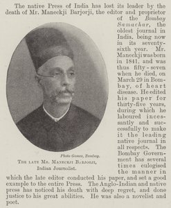 Merhum Bay Maneckji Barjorji, Hintli Gazeteci by English Photographer