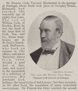 Geç Sir Francis Cook, Baronet, Montserrat Vikontu, Portekiz by English Photographer