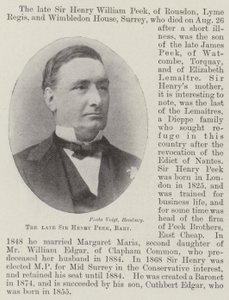 Merhum Sir Henry Peek, Baronet by English Photographer