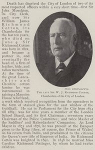 Merhum Sir WJ Richmond Cotton, Londra Şehri Chamberlain by English Photographer