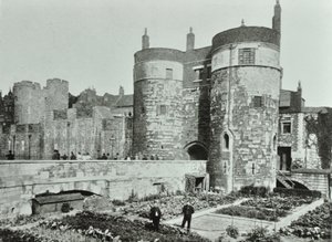 Londra Kulesi, Tower Hill: beauchamp ve Byward Towers, 1895 by English Photographer
