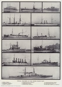 Birleşik Devletler Donanmasının Tipik Savaş Gemileri (b/w fotoğraf) by English Photographer