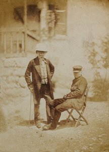 Vikont Gough ve General Sir W. Codrington, Sebastopol Genel Merkezinde (sepya fotoğrafı) by English Photographer