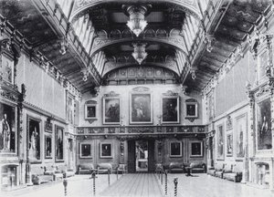 Waterloo Odası, Windsor Kalesi (s/b fotoğraf) by English Photographer